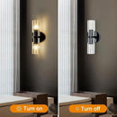Black Crystal Wall Sconces Set of Two, Wall Sconce Set of 2, Black Sconces Wall Lighting with K9 Crystal Lampshade, Wall Lights for Bedroom Living Room Bathroom Hallway by CozyNest Decor