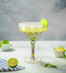 Mexican Design Hand Blown Margarita Glass – Set of 4 (Confetti Margarita)
