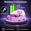 GLACER 12V Bumper Car, Electric Kids Bumper Car w/Parental Remote, 3-Speed, 360°Spin, Music, LED Light, Battery Ride on Bumper Car w/Dual Joysticks, Baby Bumper Car for Toddlers 18 Months+ (Pink) by TinyTreasures Baby Boutique