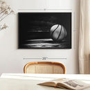 ElephantStock Basketball Wall Art - Horizontal Framed Canvas - 1-Piece Hallway Wall Decor - Photography sports Canvas Print - Black and Gray Decor for Wall - 25" X 17" by CozyNest Decor