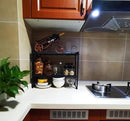 2 Tier Expandable Cabinet Shelf Organizer 14.5-25" L Kitchen Counter Shelf Rack Stand Sink Riser Countertop Storage Black (Normal 7.9”D) by CozyNest Decor