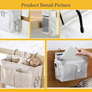 Bedside Caddy Organizer/Bedside Hanging Storage Bag Multi-Function Caddy for Bunk bed Hospital Beds Dorm Bed Rails, Holders Books Glasses Phones Magazine(White) by CozyNest Decor