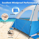NXONE Beach Tent Sun Shade Shelter for 3/4/6 Person Person with UV Protection, Extended Floor, 3 Mesh Roll Up Windows & 8.0/8.5mm Fiberglass Rods丨Carry Bag Included by TinyTreasures Baby Boutique
