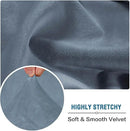 H.VERSAILTEX Velvet Stretch Individual Chaise Cover Sectional Couch Covers for L Shaped Sofa Both Left/Right Furniture Protector Seat Cushion Sofa Cover (1 Piece Chaise Cover, Stone Blue) by CozyNest Decor