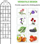 LZRS 2 Pack 87x20in Rustic Iron Arch Decoration Garden Trellis with Black Metal Coating – Perfect for Supporting Climbing Plants Outdoor, Roses, Vines, Flowers, and Vegetables. by GreenHaven Gardens