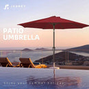 JEAREY 10FT Outdoor Patio Umbrella Outdoor Table Umbrella with Push Button Tilt and Crank, Market Umbrella 8 Sturdy Ribs UV Protection Waterproof for Pool, Garden (Light Red) by GreenHaven Gardens