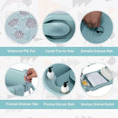 BABY JOY Baby Bathtub with Changing Table, Foldable Infant Diaper Changing Station with Storage Tray, Waterproof Pad, Portable Newborn Nursery Organizer Bath Stand with 4 Universal Wheels (Blue) by TinyTreasures Baby Boutique