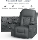 Recliner Chairs for Adults, Massage Rocker with Heated Modern Ergonomic Lounge 360 Degree Swivel Single Sofa Seat Living Room Lounge Recliners Gray by CozyNest Decor