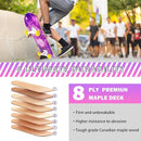 Skateboard,31 x 8 Inch Complete Skateboard, 8-Layer Maple Wood Deck Double Kick Standard Skateboards for Kids, Teens, Adult, Beginner by TinyTreasures Baby Boutique