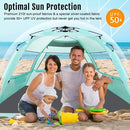WhiteFang Deluxe Pop Up Beach Tent Sun Shade Shelter for 3-4/5-6 Person, UV Protection, Extendable Floor with 3 Ventilating Windows Plus Carrying Bag, Stakes, and Guy Lines by TinyTreasures Baby Boutique