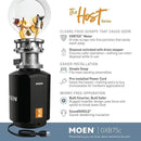 Moen Host Series Garbage Disposal for Kitchen Sink with Power Cord, Control Activation, Sound Reduction, GXB75C by CozyNest Decor