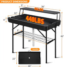 Portable Folding Ice Cooler Table - Two-Tier Outdoor Cooler Table with Removable Matching Skirt and Shelf, Ice Tables for Party, Camping, Picnic, Foldable Self-Serving Beverage Cooling Bar(Black) by GreenHaven Gardens