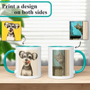 Personalized Coffee Mug, Custom Drawing Portrait Gift, Funny Customized Coffee Gift for Men & Women, Custom Mugs with Pictures, Teal 11oz Customized Ceramic Tea Cup by TinyTreasures Baby Boutique
