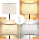 Ambimall 60'' Modern Floor Lamp with Shade, Tall Lamps for Living Room, Bedroom, Office, Dining Room, Beige Shade with Black Pole(Without Bulb) by CozyNest Decor