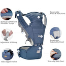 Baby Carrier, 3-in-1 Baby Carrier Newborn to Toddler with Hip Seat (Ergonomic M Position) for 0-36 Month/7-45lbs, Adjustable Size for Enhanced Lumbar Support, Perfect for On-The-go, Blue by TinyTreasures Baby Boutique