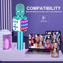 BONAOK Karaoke Microphone for Kids & Adults - Bluetooth Microphones Singing Mic with Disco Lights, Echo Effect, Built-in Speaker Portable Karaoke Player for Party Travel Gifts Q78(Ice Blue) by TinyTreasures Baby Boutique