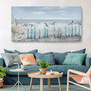 Big Wall Art for Living Room Extra Large Hand-painted Beach Oil Painting Ocean Sea Bird Seagull Canvas Artwork Framed Seascape Coastal Picture for Office Bedroom Decor 60 x 30 inch by CozyNest Decor