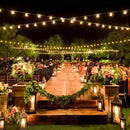 48Ft LED Outdoor String Lights with Dimmer, 15 Edison Bulbs Waterproof Patio String Lights with 4 Brightness Modes Remote Control (Included), Porch Backyard Bistro Decoration by CozyNest Decor