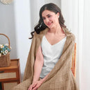 inhand Knitted Throw Blankets for Couch and Bed, Soft Cozy Knit Blanket with Tassel, Khaki Lightweight Decorative Blankets and Throws, Farmhouse Warm Woven Blanket for Men and Women, 60"x80"