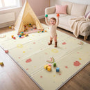 Extra Large Foldable Play Mat, Reversible Baby Play Mat with Edge Reinforcement, Non-Toxic & Waterproof Baby for Floor, Foam Playmat with Travel Bag, Rainbow, Cloud & Moon, 71"x59" by TinyTreasures Baby Boutique