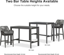 PURPLE LEAF 39.1'' Rectangle Outdoor Patio Counter Height Dining Table, Durable Aluminum Bar Height Pub Table for Counter Bar Stool, Water-Proof Tall Dining Table with Sturdy Legs, Grey by CozyNest Decor
