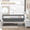 BABY JOY Bed Rails for Toddlers, 71'' Extra Long, Swing Down Bed Guard w/Safety Strap, Folding Baby Bedrail for Kids Twin, Double, Full Size Queen & King Mattress (71-Inch, Gray) by TinyTreasures Baby Boutique