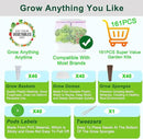 161PCS Hydroponic Pod Kit for Aerogarden and All Brands Growing System, Grow Anything Kit with 40 Grow Sponges, 40 Grow Baskets, 40 Grow Domes, 40 Pod Labels, 1 Tweezer, Herb Garden Planter Indoor Kit by GreenHaven Gardens
