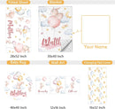 Personalized Baby Crib Bedding Set, 5 Pcs Custom Name Baby Crib Set with Double Layer Blanket, Soft Balloon Bunny Nursery Bedding Set for Girls Boys, Customized Gifts for Infants Toddlers by TinyTreasures Baby Boutique