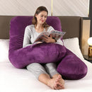 Amagoing 55 inches Pregnancy Pillows for Sleeping, U Shaped Maternity Full Body Pillow for Pregnant Women with Hip, Leg, Back, Belly Support, Washable Velvet Cover Included (Dark Purple) by TinyTreasures Baby Boutique