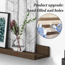 Forbena Rustic Picture Ledge Shelf Set of 4, Floating Picture Shelves for Wall with Lip, Wood Photo Ledge Shelves for Bedroom, Living Room, Office, Wall Decor (23.1 Inch Wide, Dark Brown) by TinyTreasures Baby Boutique