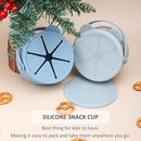 Silicone Snack Cups for Toddlers, Toddler Snack Containers, Baby Treat Catcher with DustProof Lid 2 Pack Dishwasher Safe & BPA Free 9 Oz by TinyTreasures Baby Boutique