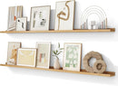 Picture Ledge Shelf, 72 inch Solid Ash Wood Floating Shelves Set of 2, Picture Ledge Photo Ledge Wall Mounted for Living Room Kids' Room Bedroom, Color Natural by TinyTreasures Baby Boutique