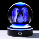 YWHL 3D Crystal Ball Penguin Figurine with LED Base Laser Penguins Gifts for Women Men on Christmas Birthday Decorative Penguin Statue Ball Glass Animals Globe Night Light for Home Decor (80mm) by GreenHaven Gardens