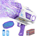 Bubble Gun, 125 Holes Bubble Machine Gun, Bubble Blaster Gun for Kids, Rechargeable Bubble Gun with Bubble Solution, Summer Toy Party Favors Bubble Maker for Wedding Birthday (Purple) by TinyTreasures Baby Boutique