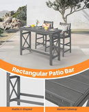 41" Outdoor Bar Table, HDPE Adirondack Outdoor Bar Table, All Weather Outside Bar Counter Height Tables Balcony Furniture, HDPE Patio Bar Tables for Bistro, Deck, Porch, Poolside, Smoke Gray by GreenHaven Gardens