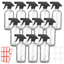 Norme 12 Pcs 8 oz Glass Spray Bottles with Funnels and Labels Refillable Cosmetic Empty Spray Bottles with Sprayer Containers for Essential Oil Cleaning Solutions(Clear,Classic) by GreenHaven Gardens