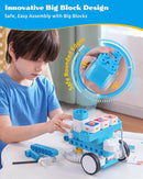 WhalesBot A7 36-in-1 Kids Coding & RC Robot Kit, 160+ Piece Educational Building Set with Sensors & 2 Controllers & Motors, Interactive Storytelling & Play Cards, Toy Gift for Boys & Girls Ages 3-8 by TinyTreasures Baby Boutique