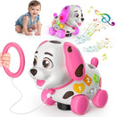 3-in-1 Musical Puppy Toys for 1 Year Old Girl Gift, Educational Baby Toy 6-12-18 Month, 1st Birthday Gift for 1 Year Old Girl Boy, First Bilingual Present for 7 8 9 10 Month Infant (Pink) by TinyTreasures Baby Boutique