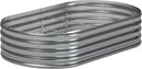 zizin Galvanized Raised Garden Bed Metal Oval Raised Garden Beds Outdoor Planter Box for Vegetables (6x3x1.3FT, Silver) by GreenHaven Gardens