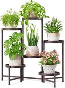 iDavosic.ly 6 Tier Large Plant Stand Indoor, 10 Inch Wide Tall Corner Metal Plant Stands Outdoor for Multiple Plants, Folding Tiered Flower Display Holder Rack Shelf, Violet Bronze by GreenHaven Gardens
