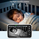 HelloBaby 6'' World First IPS 30H Battery Split-Screen Video Baby Monitor with Camera and Audio, No WiFi, Pan-Tilt-Zoom, VOX, 2-Way Talk, Night Vision, 8 Lullabies, 1000ft, for New Parents/Elderly by TinyTreasures Baby Boutique