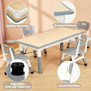 FUNLIO Kids Table and 4 Chairs Set for Ages 3-8, Height Adjustable Toddler Table and Chair Set, Easy to Wipe Arts & Crafts Table, for Classrooms/Daycares/Homes, CPC & CE Approved (5-Piece Set) - Gray by CozyNest Decor
