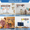 Magnetic Knife Holder for Wall, Magnetic Knife Strip No Drilling 16 Inch, Walnut Wood Magnet knife holder strip with 2 Hooks, Powerful Magnet Knife rack for Kitchen Utensils, Knives and Tools