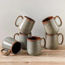 Hasense 12 oz Coffee Mugs, Ceramic Coffee Cups Set of 6, Stoneware Latte Mug with Large Handle for Coffee, Tea, Milk and Chocolate, Easy Hold & Clean, Dishwasher & Microwave Safe, Light Grey by CozyNest Decor