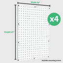 WallPeg Pegboard Kit - 4 Each 24"x16" White Pegbaord Panels - Made in The USA by GreenHaven Gardens