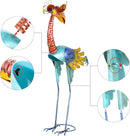 Tooarts Metal Garden Bird Statue Standing Animal Backyard Ornaments Outdoor Sculpture for Lawn Patio Art Decoration