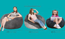 Bean Bag Chairs with Faux Rabbit Fur Cover, 4 ft Giant Memory Foam Bean Bag Chairs for Adults/Teens with Filling,Ultra Soft Faux Fur Fabric, Round Fluffy Sofa for Living Room Bedroom College Dorm by TinyTreasures Baby Boutique