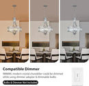 Modern Chrome Crystal Chandelier, 20 Inch Large Ceiling Pendant Light Fixture with 50'' Adjustable Hanging Chain, 5-Light Farmhouse Chandelier for Dining Room, Living Room, Bedroom, Entryway by CozyNest Decor