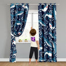 Cartoon Shark Blackout Curtain Panels Curtains Blue Curtains for Boys Bedroom Grommet Top Window Treatment 2 Panels Drapes Kids Room Decor Navy Blue Curtains 84 Inch Length, 82''x84'' by TinyTreasures Baby Boutique