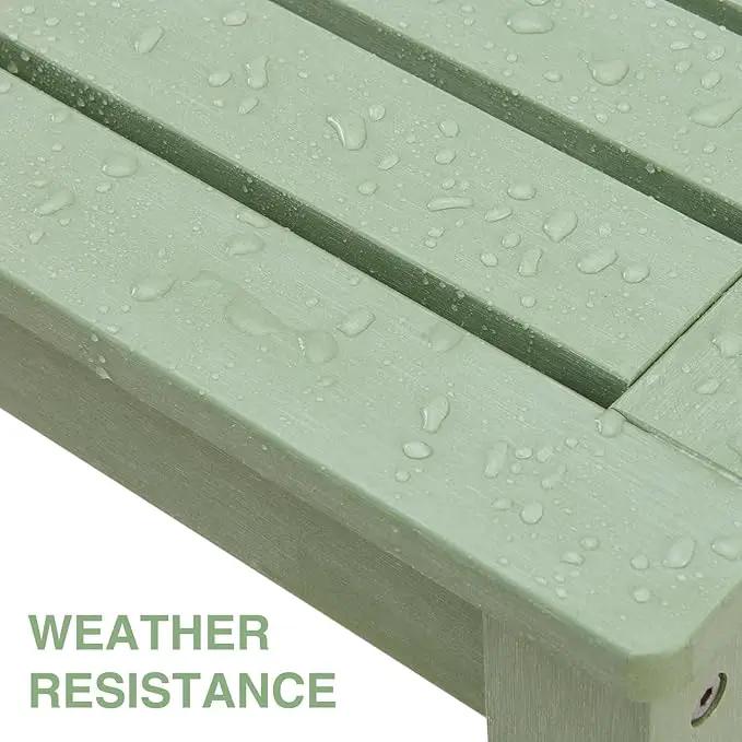 Psilvam Outdoor Bench, Two Person Poly Lumber Porch Bench, Weatherproof Garden Bench That Never Rot and Fade, All-Weather Patio Bench Suit for Garden, Porch, and Park (Green), photo 6 of 7